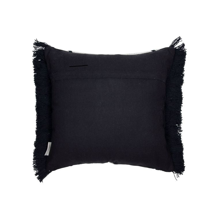 18X18 Inch Hand Woven Pillow Black Cotton With Polyester Fill - Foreside  Home & Garden