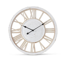 Load image into Gallery viewer, White &amp; Natural Wood Wall Clock 18435A
