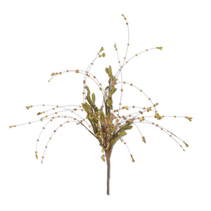 Brown Bead Bud Spray w/ Foliage 42125A-BR