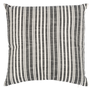 Black & Natural Ticking Striped Pillow-CB179900