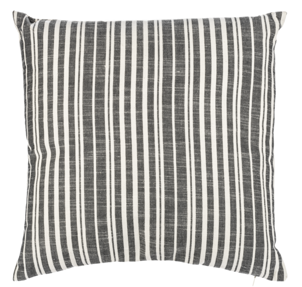 Black & Natural Ticking Striped Pillow-CB179900