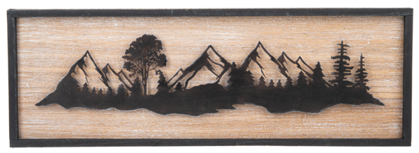 Framed Mountain and Forest wall decor- 696322581831