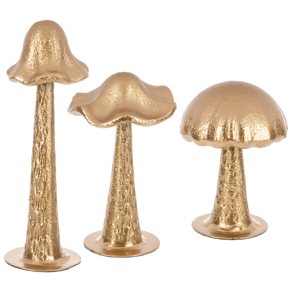 Gold cast iron mushroom