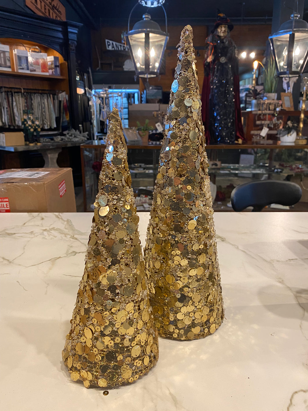 Gold Sequin Trees