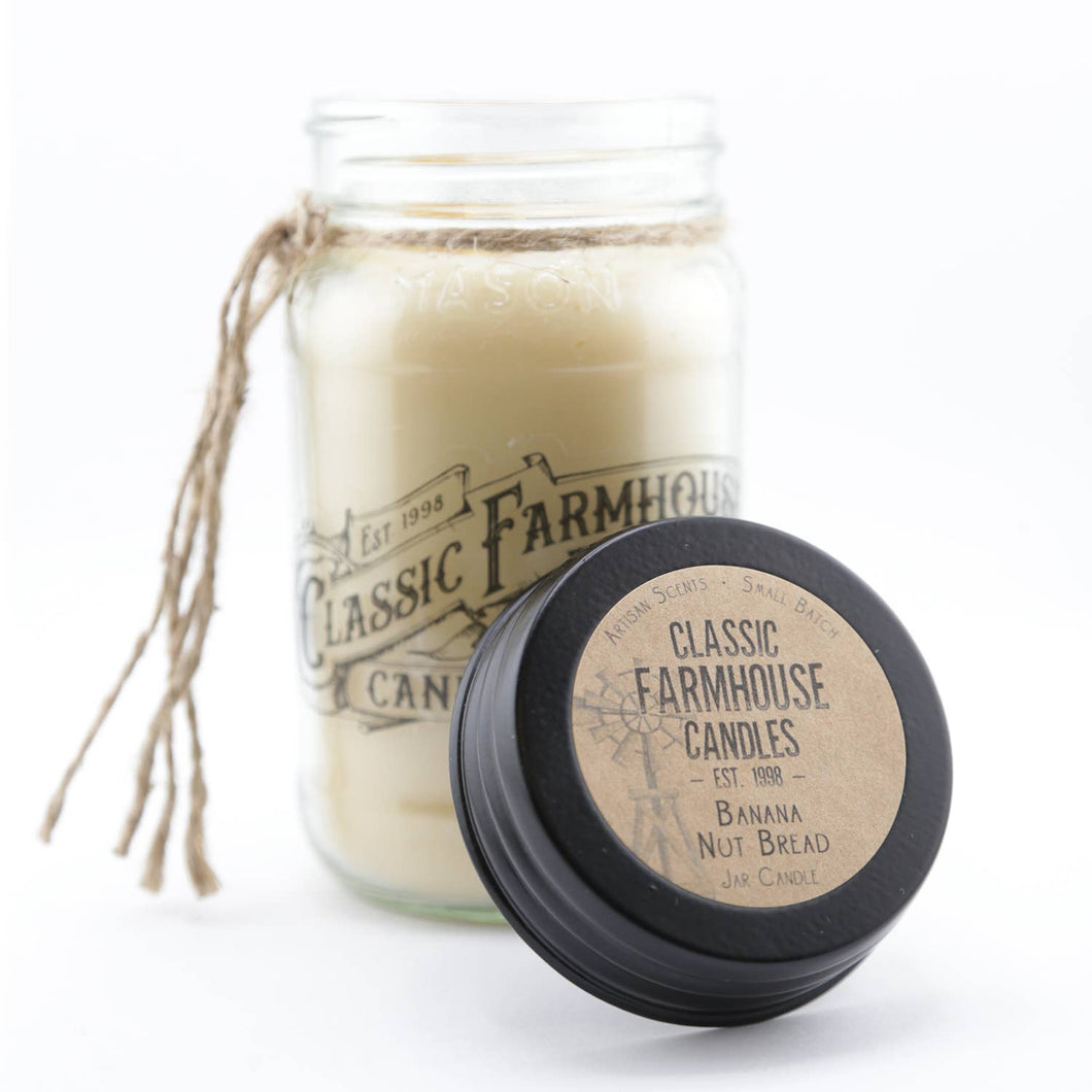 Banana Nut 14 oz Mason Jar Candle