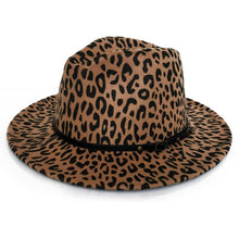 Load image into Gallery viewer, Leopard Wool Jazz Hat - many prints - GoldenLadderInteriors
