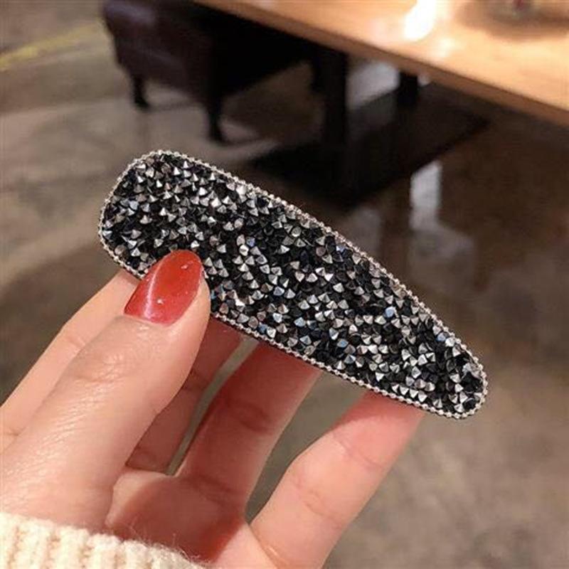 Gianna Rhinestones Hair Clip - Black - GoldenLadderInteriors