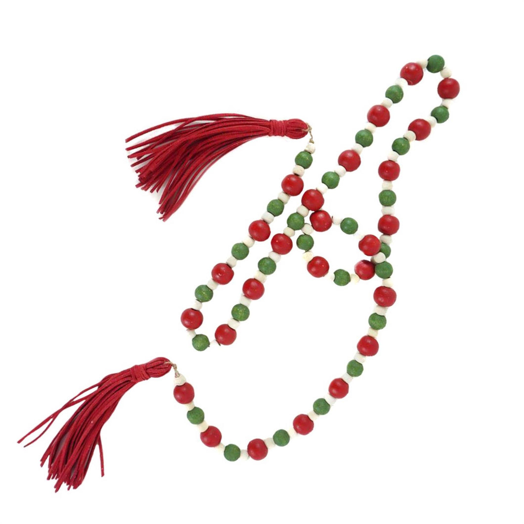 Wood Bead Garland-Red/Green