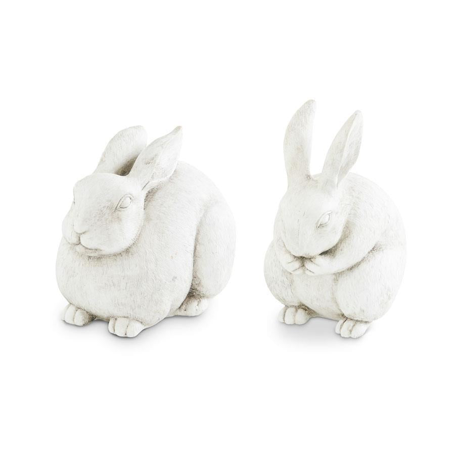 White Resin Rabbits 12481C