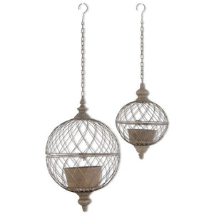 Wire Hanging Cages w/Pots (Grad Sizes) - 13749A