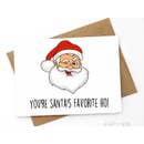 Funny Christmas card - You're Santa's favorite ho!