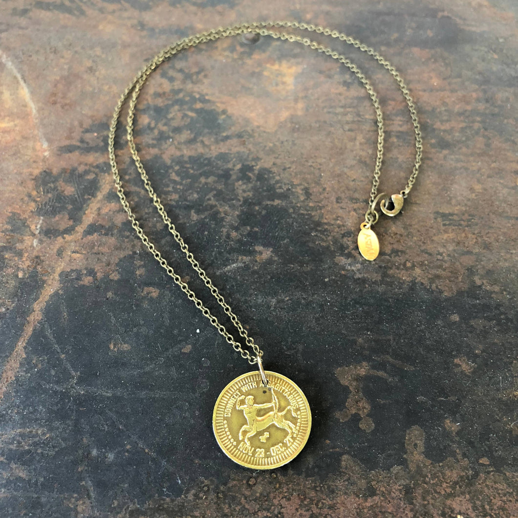 EXCHANGE COLLECTION: Sagittarius Sign Necklace -Zodiac Token