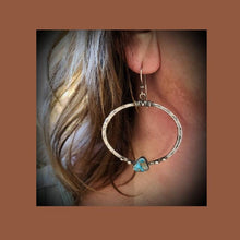 Load image into Gallery viewer, Turquoise Drop in Hoops Earrings - GoldenLadderInteriors
