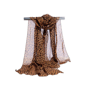 Leopard Chiffon Scarfs