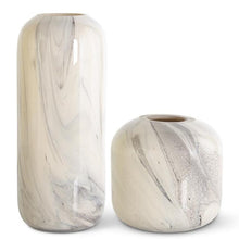 Load image into Gallery viewer, Tan &amp; Black Marbled Handblown Glass Vases 17577A
