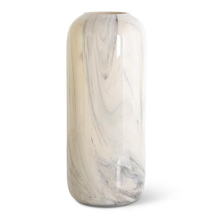 Tan & Black Marbled Handblown Glass Vases 17577A