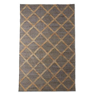 Black & Tan Jute Diamond Handwoven Rug (2x3) 17722A-BK