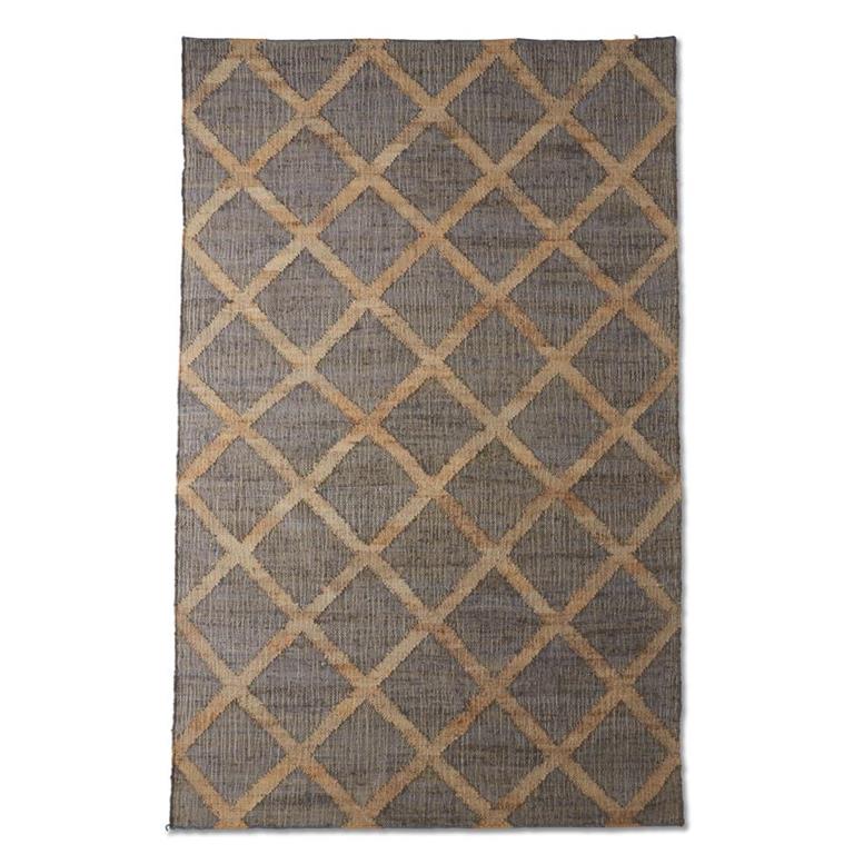 Black & Tan Jute Diamond Handwoven Rug (2x3) 17722A-BK