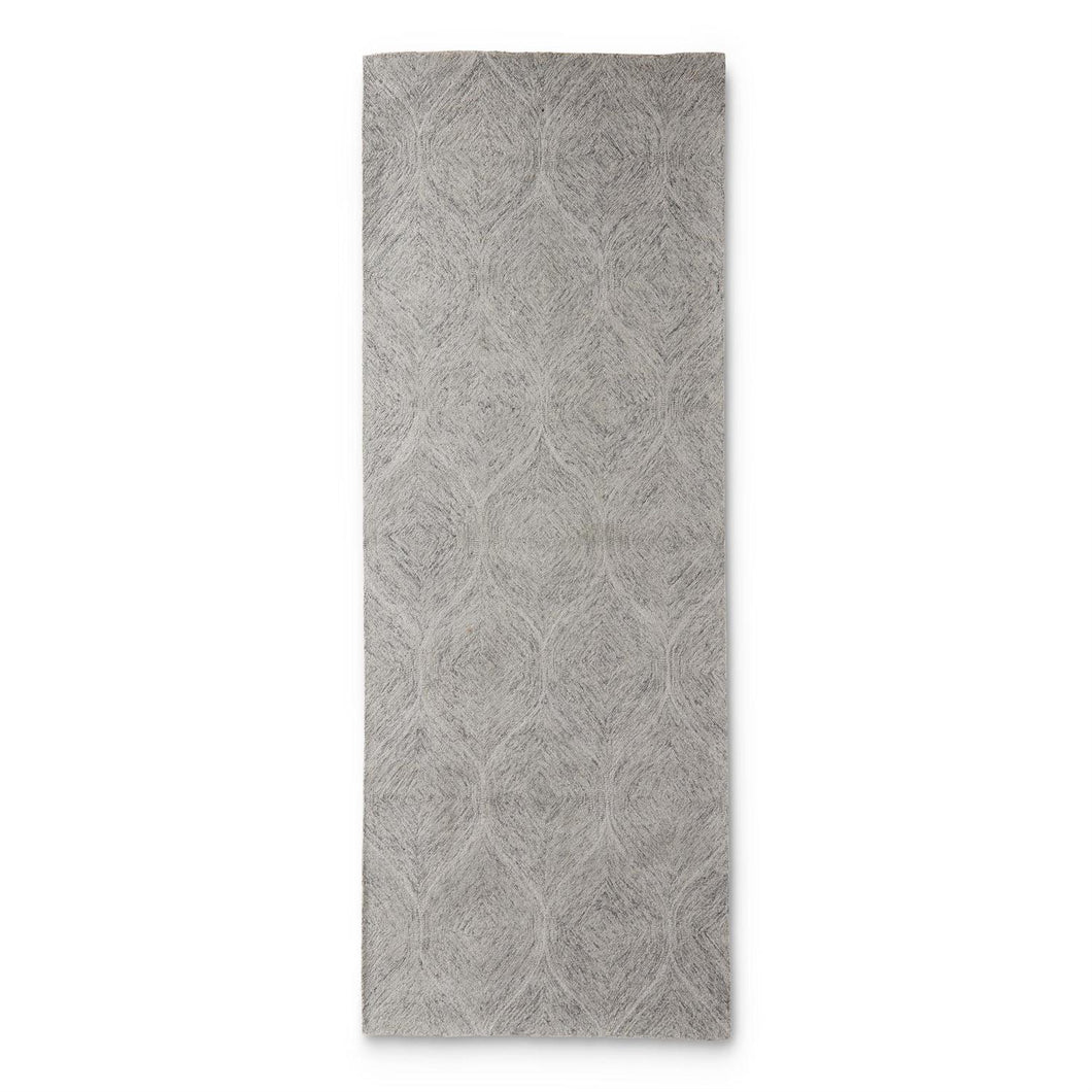 Light Blue & Gray Tone Wood Onion Swirl Hand-Tufted Rug Runner (2.5x8) 17724D