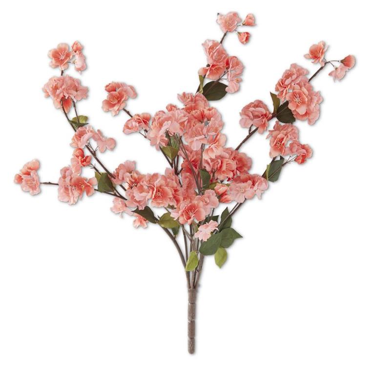 25 Inch Coral Peach Blossom Bush 17790A-CO