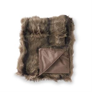 Brown & Black Striped Faux Fur Throw -18125C