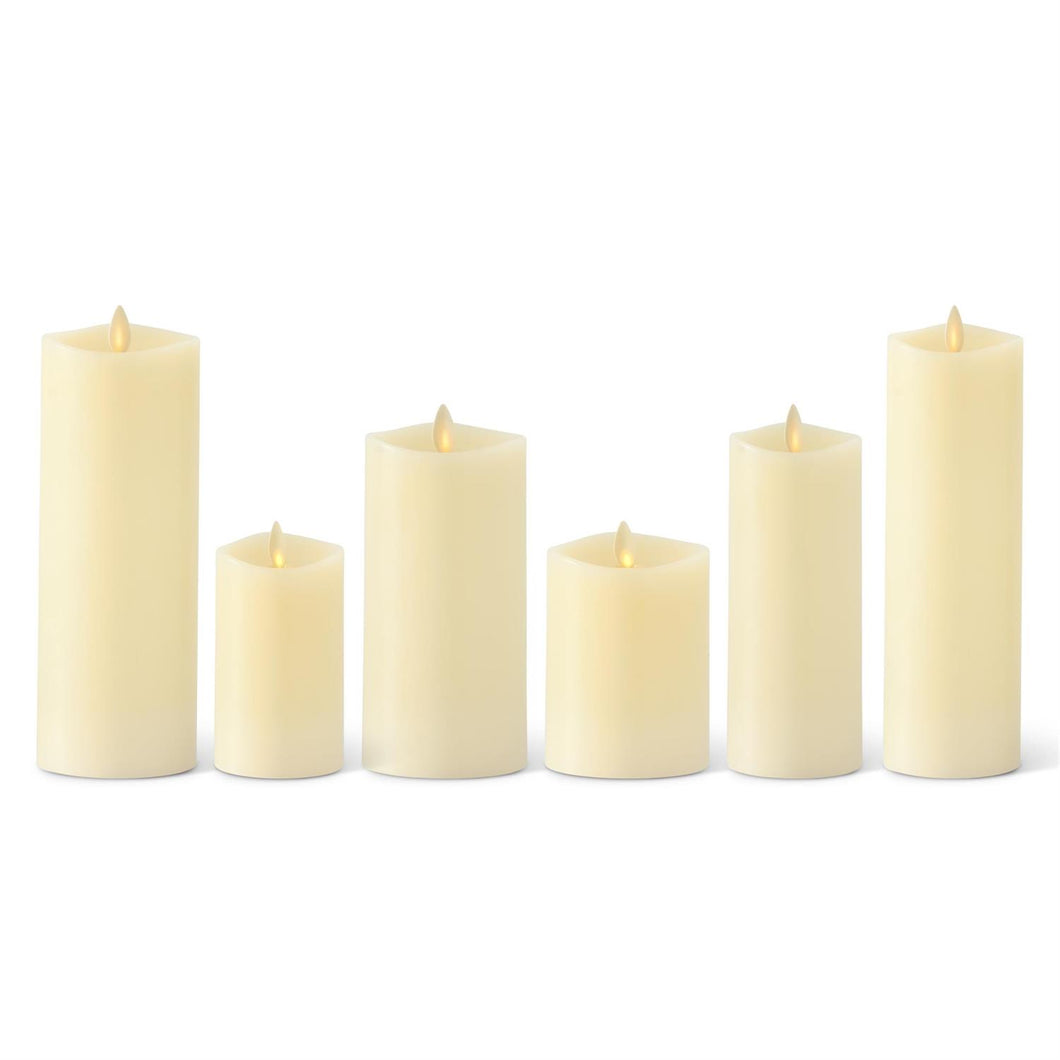 Ivory Wax Luminara Slim & Medium Indoor Pillar Candles Remote Ready