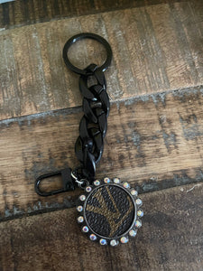 LV Luxury chain rhinestone  keychain