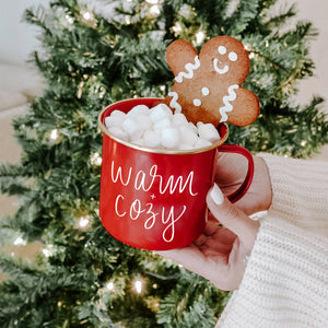 Red Campfire Coffee Mugs -Two Styles - Merry & Bright, Warm-Cozy