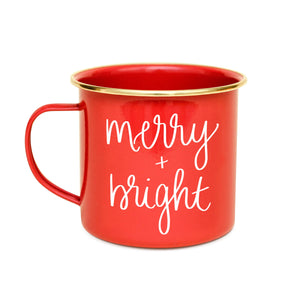 Red Campfire Coffee Mugs -Two Styles - Merry & Bright, Warm-Cozy