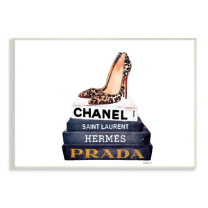 Glam Fashion Books W/Leopard Pump Heels Wall Art