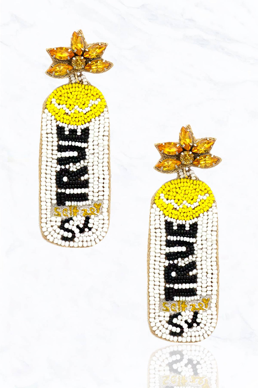 Beaded True Seltzer Can Earrings