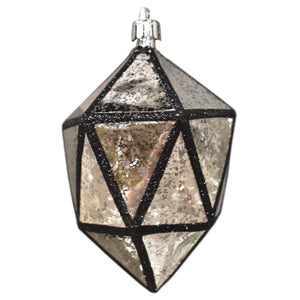 Geometric Finial Ornament - Silver Black