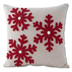 Pillow w/ Red Snowflake -53008A