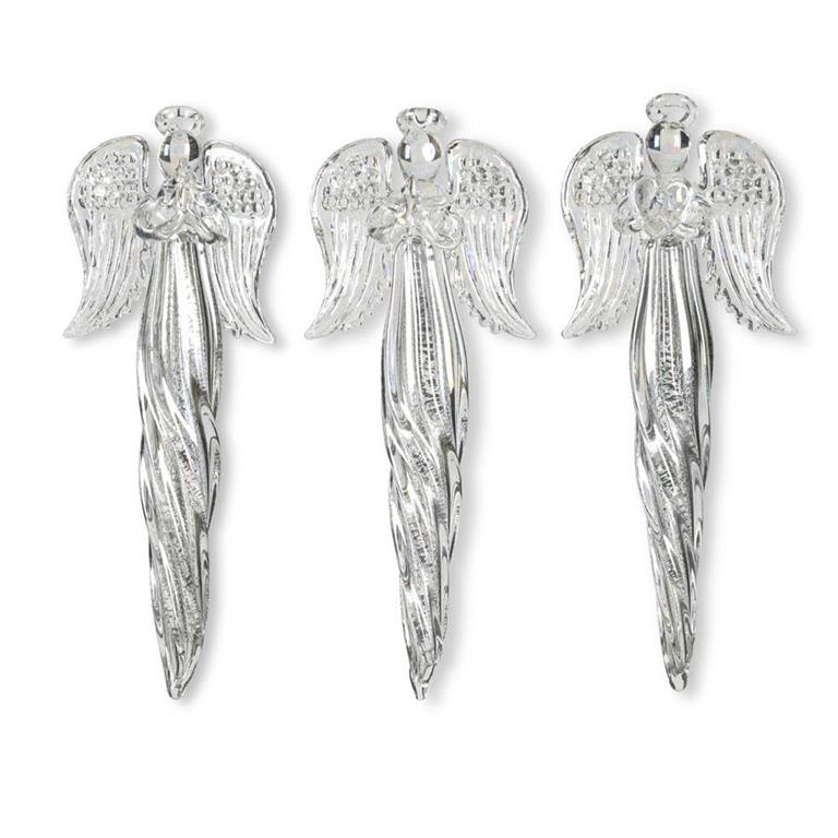 Glass Angel Cross Ornaments