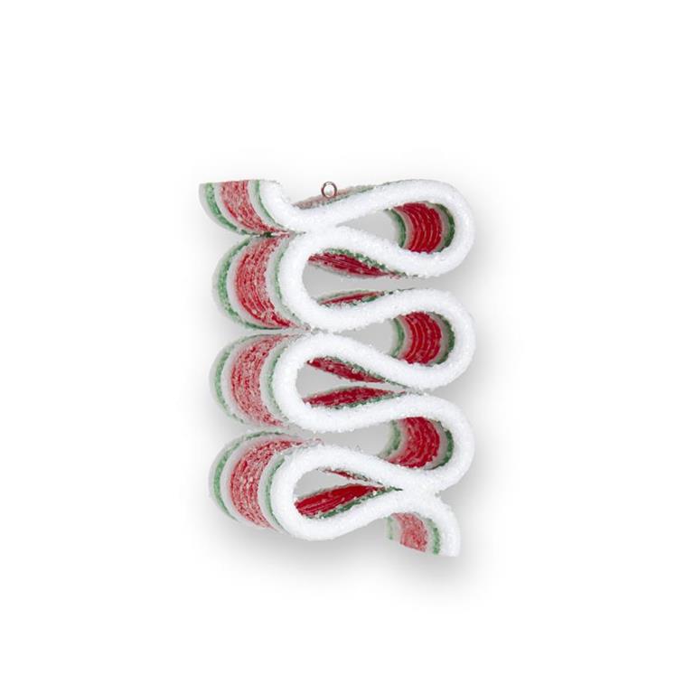 Glittered Ribbon Candy Ornament - 54044A