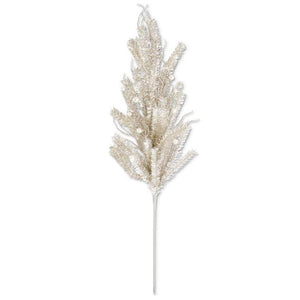 Champagne Tinsel Twig and Pearl Stem - 54249A