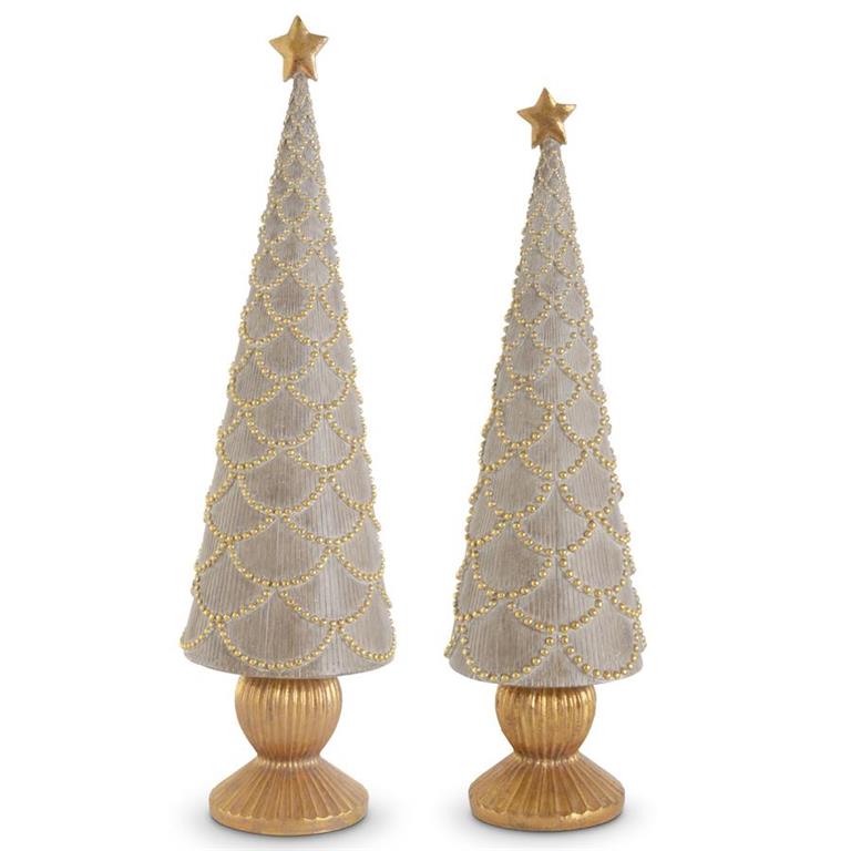 Resin Trees w/Gold Scallops - 54713A-BR