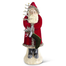 Load image into Gallery viewer, Santa with Dark Red Coat Holding a Tree - 54802A-RD
