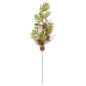 Pine Stem w/Twigs Red Berries & Pinecone - 55173A