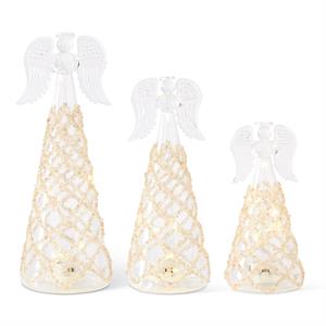 Glass LED Angel w/Lattice -55252G