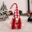 Valentine LED Gnome ornament- 2 styles -Red Hearts or Red and white checkered.