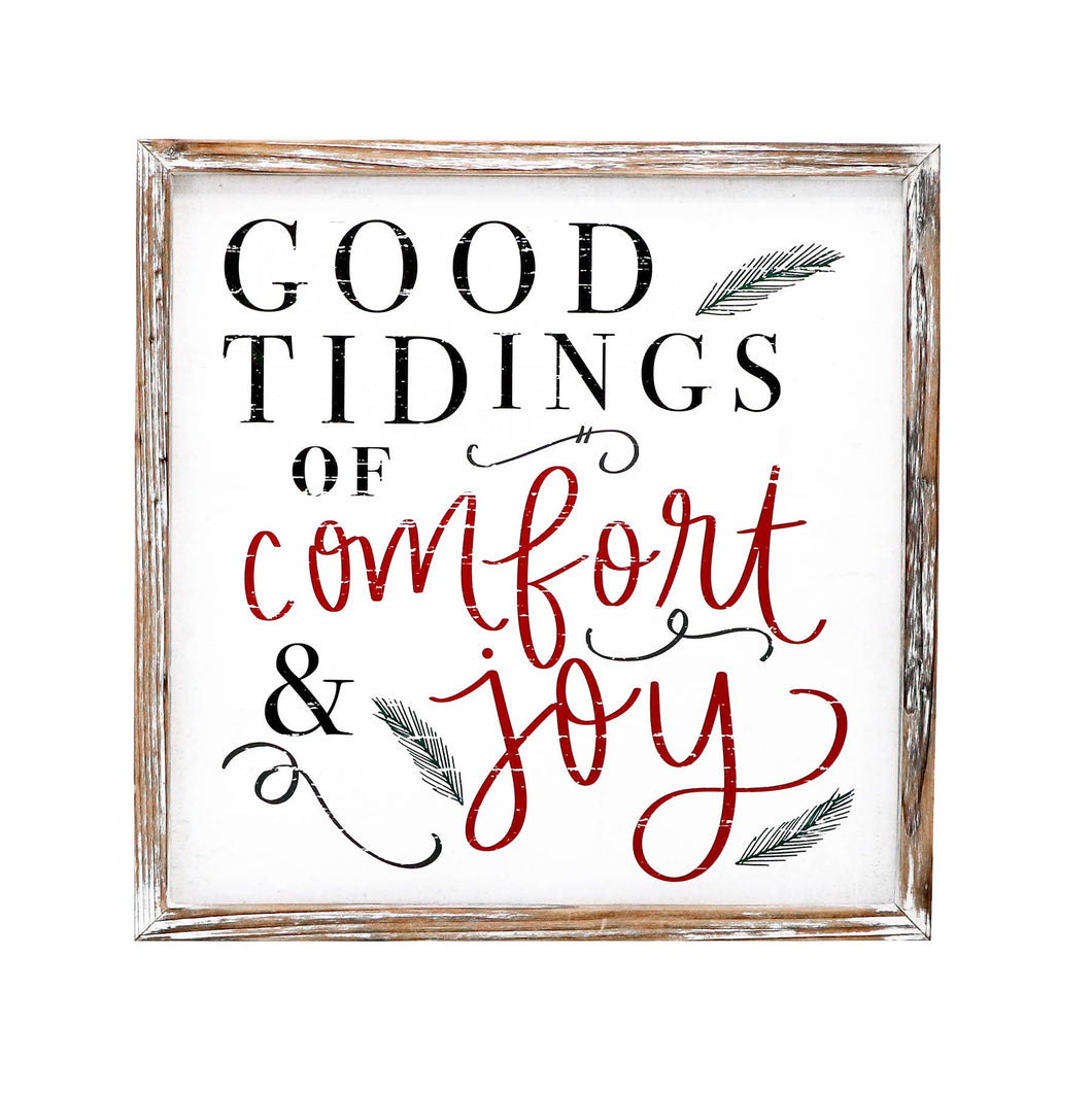 Good Tidings of Comfort and Joy Wood Sign