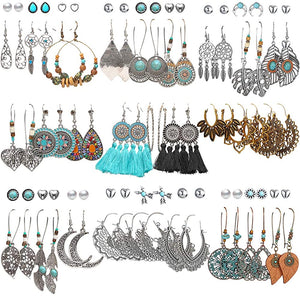 Boho Earrings -Silver Dangle and Silver stud