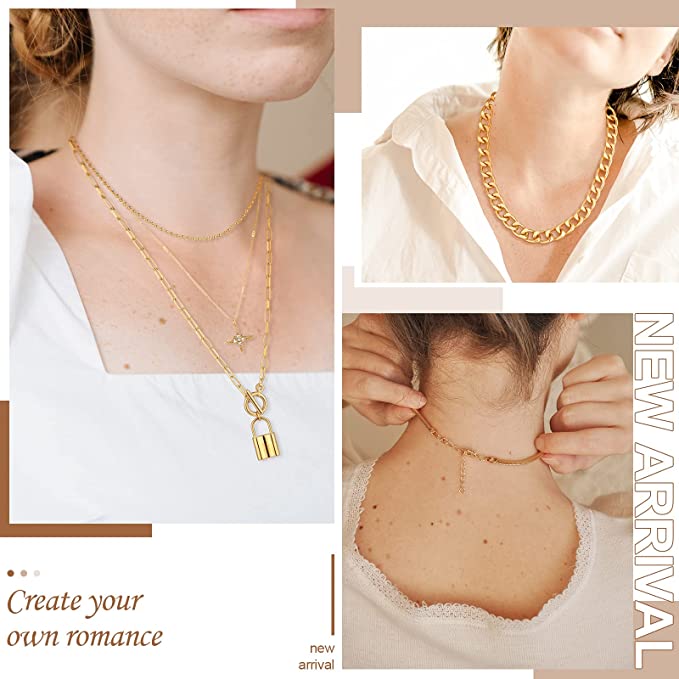 Boho Gold chain & 3 tier Necklaces