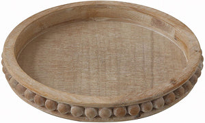 Wooden Oval Trays w/Beaded Trim - 14919A