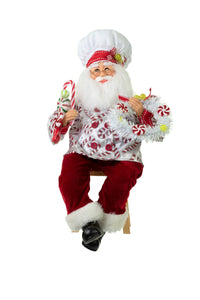 White Sitting Candy Santa Claus