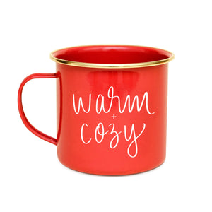 Red Campfire Coffee Mugs -Two Styles - Merry & Bright, Warm-Cozy