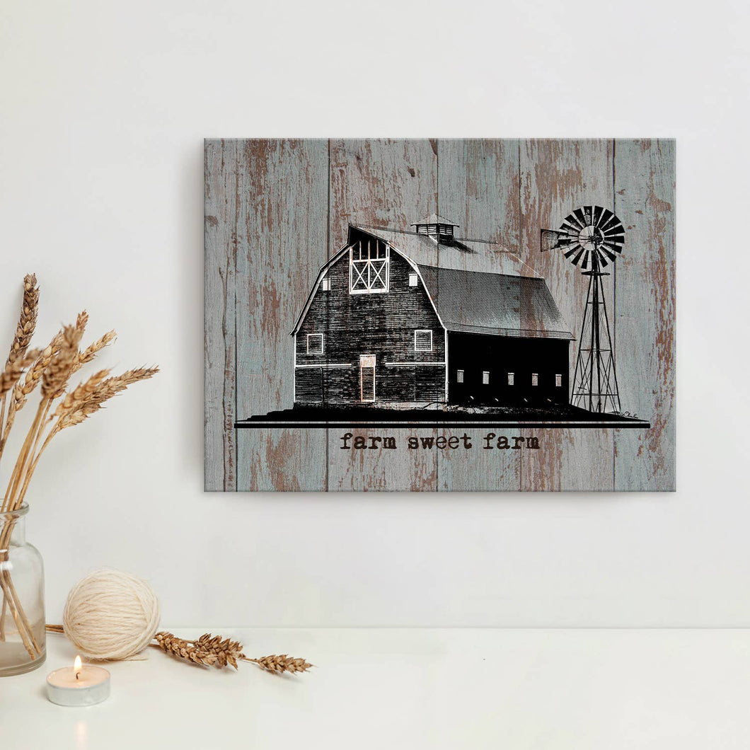 Farm Sweet Farm' Farmhouse Wrapped Canvas Animal Wall Art