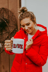 Love Plaid Hearts - Valentines Day Coffee Mug