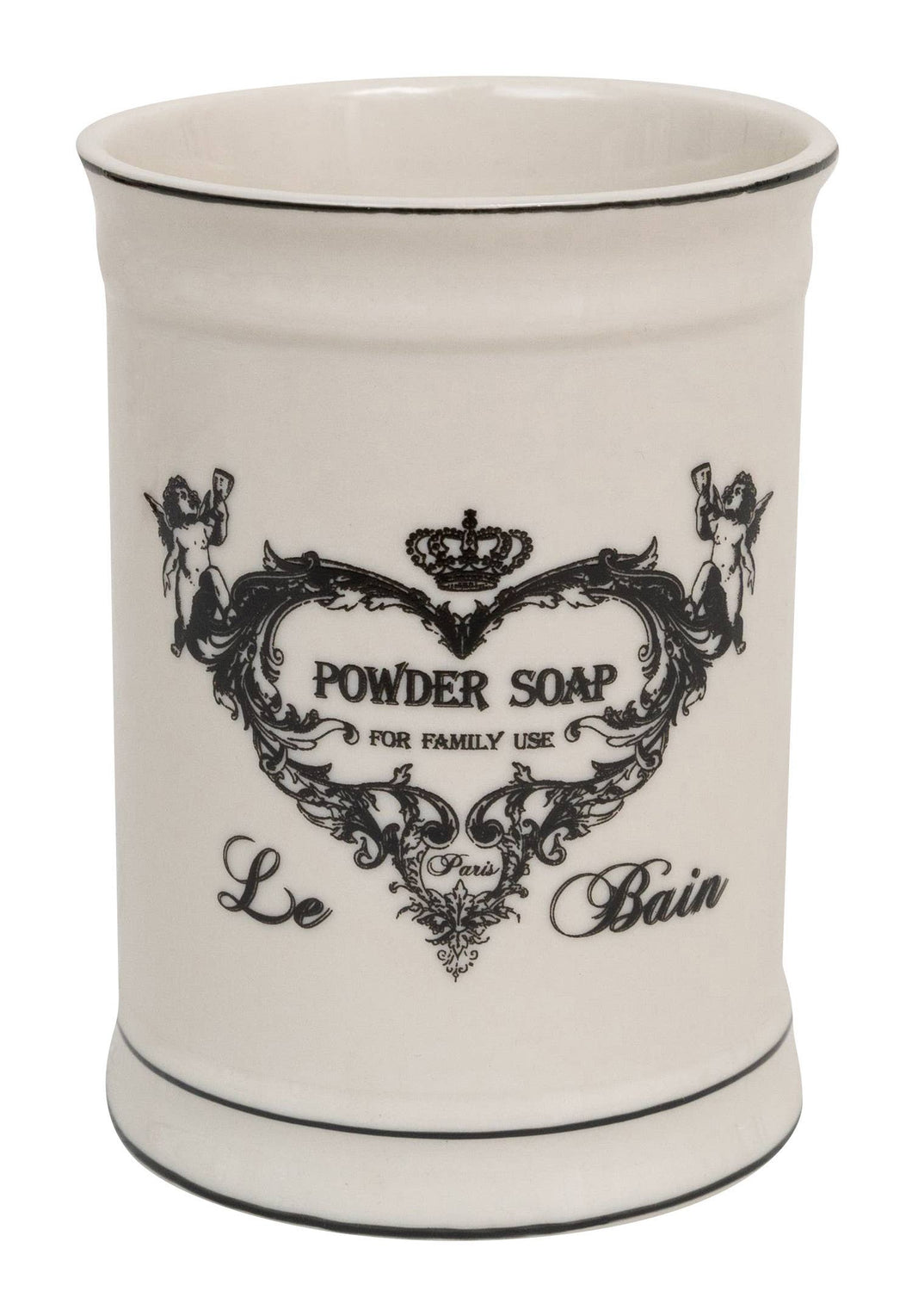 Powder soap- Decorated White Porcelain Multifunction Container'